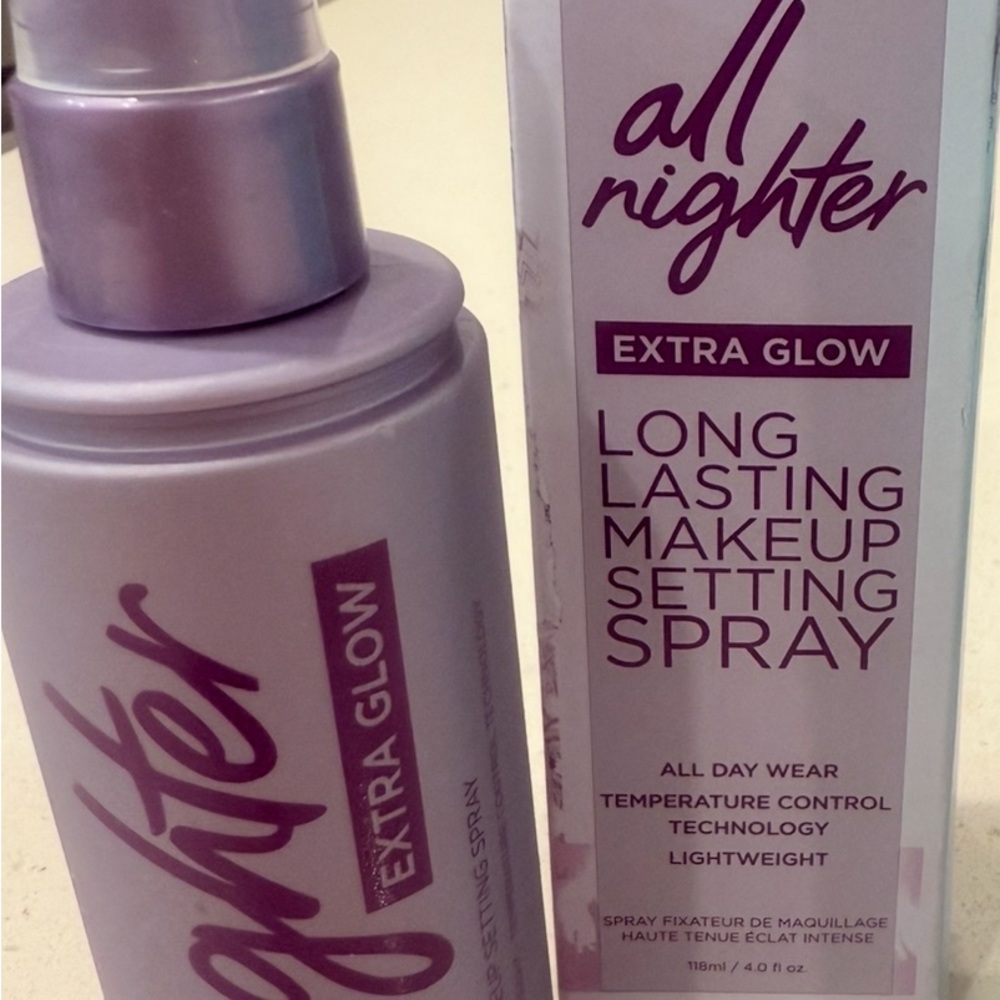 New - Urban Decay All Nighter Extra Glow Setting Spray - Purple